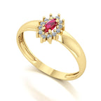 Anel Evermore III Rubi e Diamantes Naturais ou Zirconias Ouro 18k