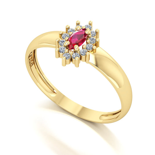 Anel Evermore III Rubi e Diamantes Naturais Ouro 18k