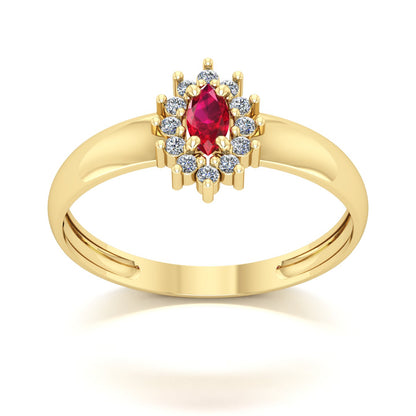 Anel Evermore III Rubi e Diamantes Naturais Ouro 18k