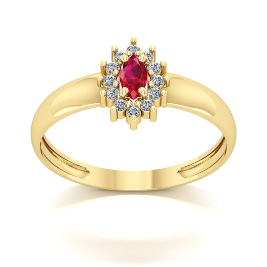 Anel Evermore III Rubi e Diamantes Naturais Ouro 18k