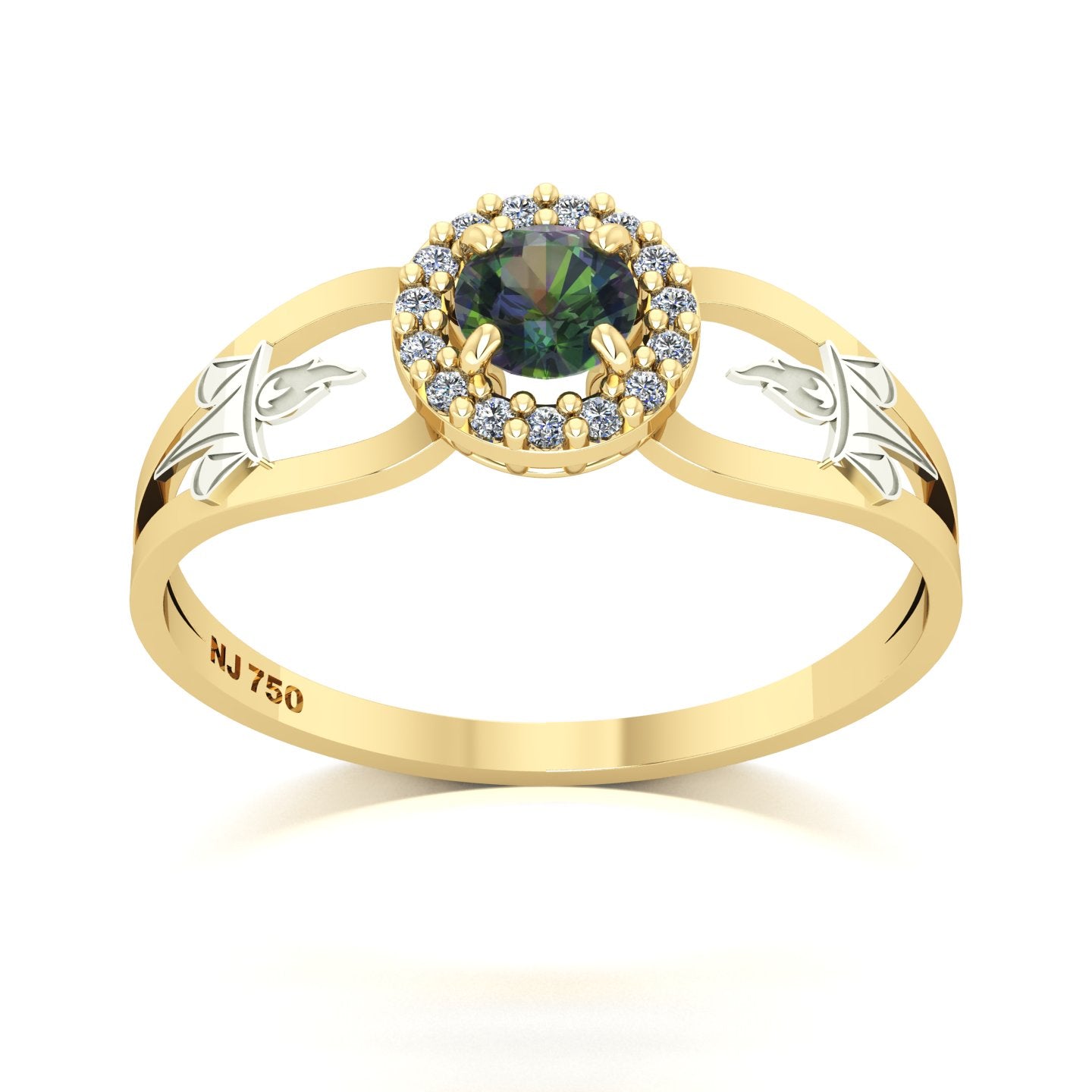 Anel de Formatura de Serviço Social Shiny Ouro 18k