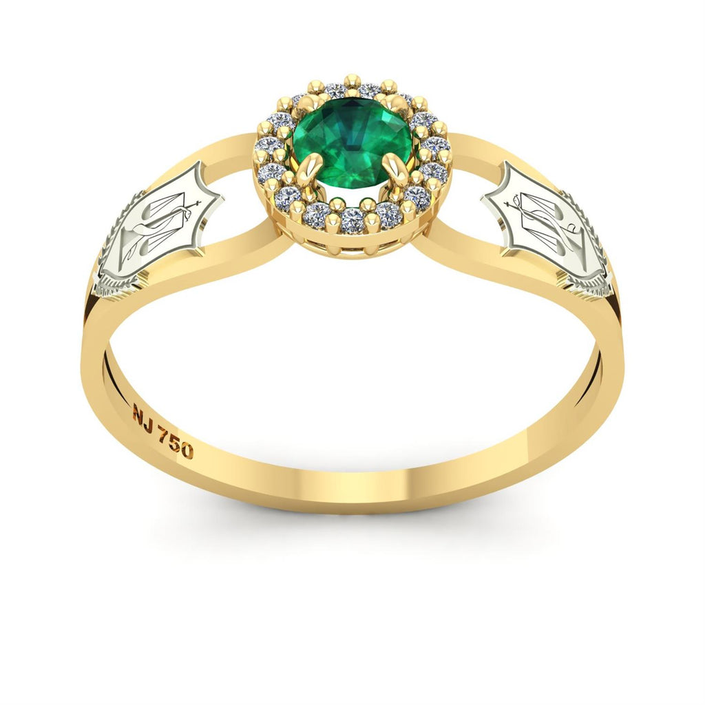 Anel de Formatura de Nutrição Shiny Ouro 18k