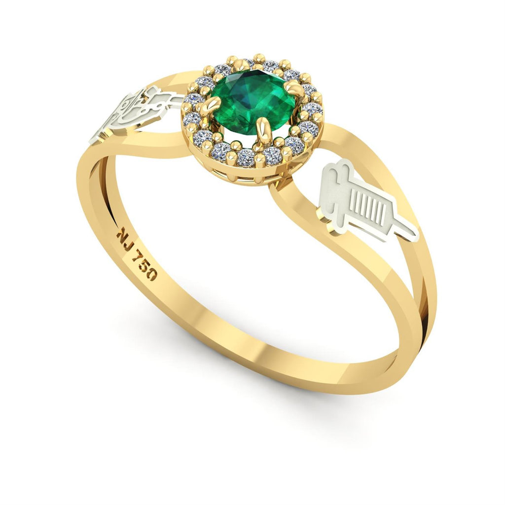 Anel de Formatura de Biomedicina Shiny Ouro 18k