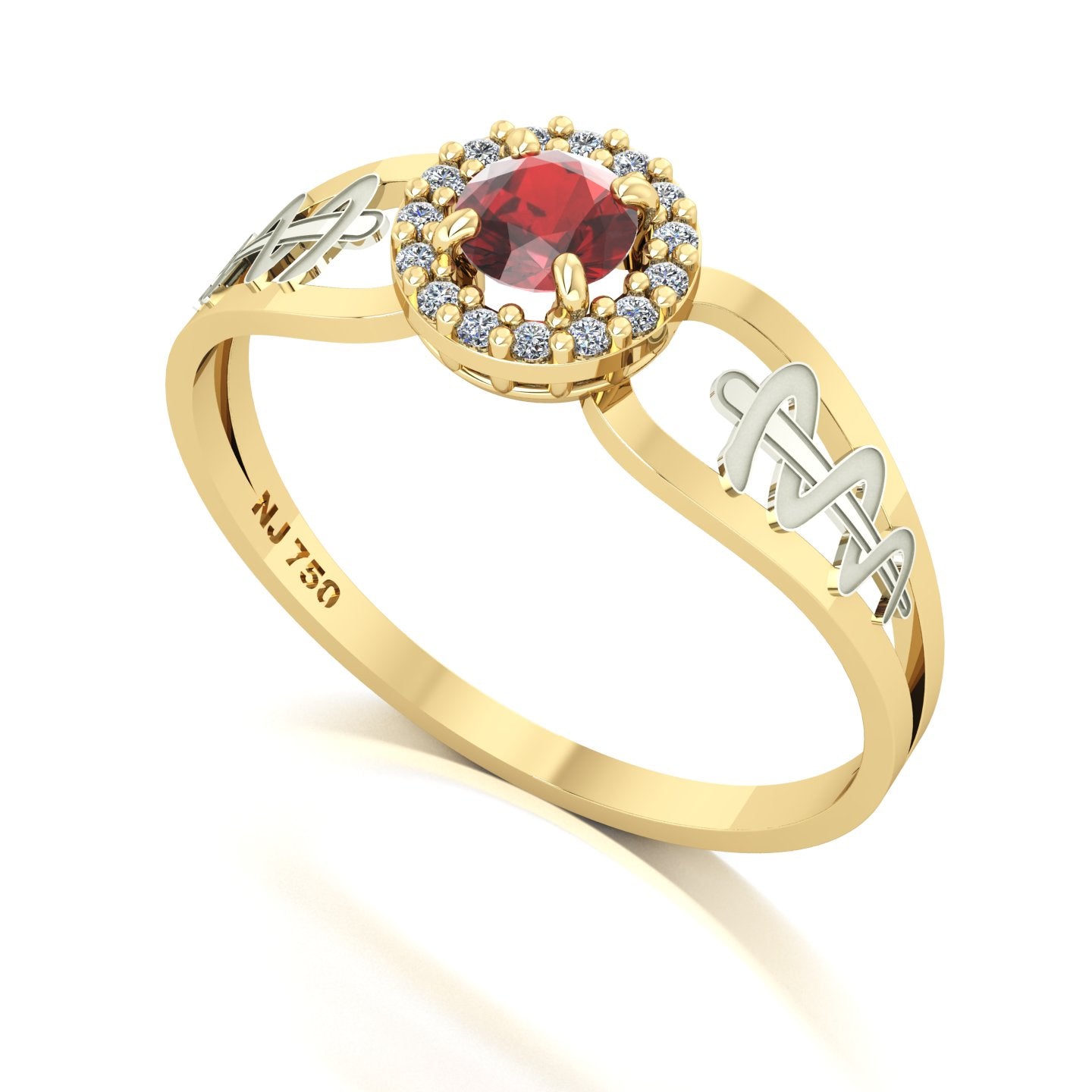 Anel de Formatura de Odontologia Shiny Ouro 18k