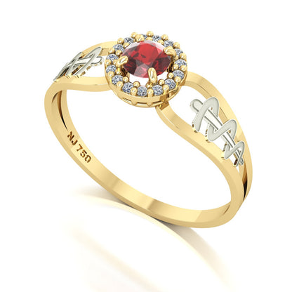 Anel de Formatura de Odontologia Shiny Ouro 18k