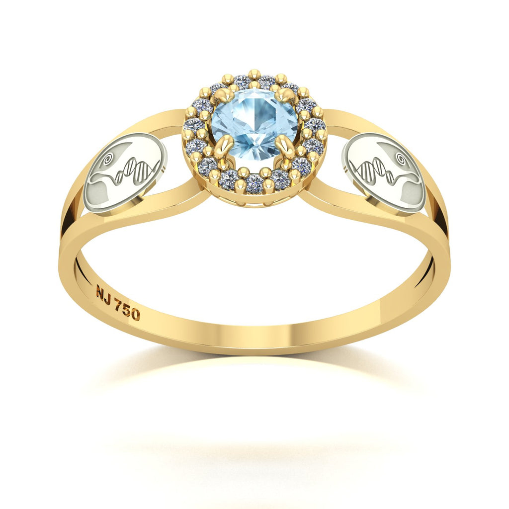 Anel de Formatura de Biologia Shiny Ouro 18k