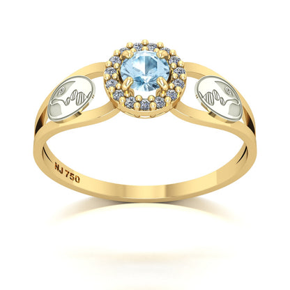 Anel de Formatura de Biologia Shiny Ouro 18k