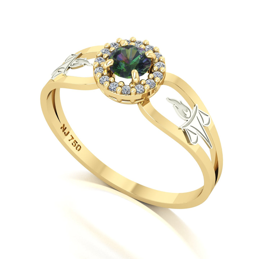 Anel de Formatura de Serviço Social Shiny Ouro 18k