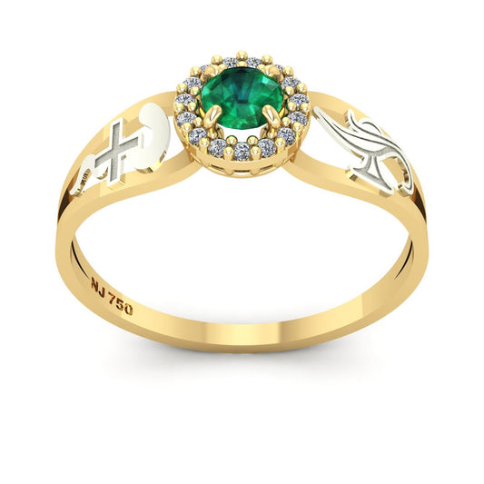 Anel de Formatura de Enfermagem Shiny Ouro 18k
