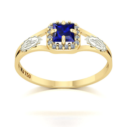 Anel de Formatura de Engenharia Química Small Square Ouro 18k