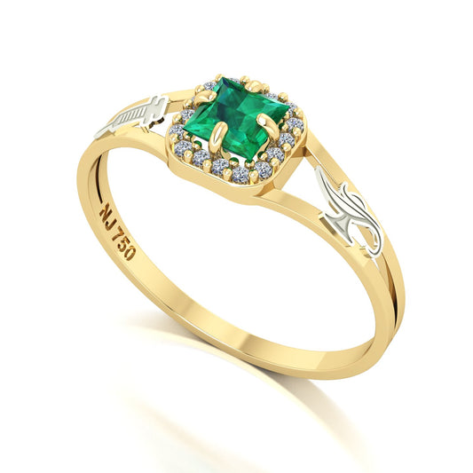 Anel de Formatura de Técnico em Enfermagem Small Square Ouro 18k