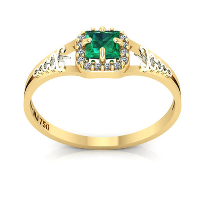 Anel de Formatura de Fisioterapia Small Square Ouro 18k