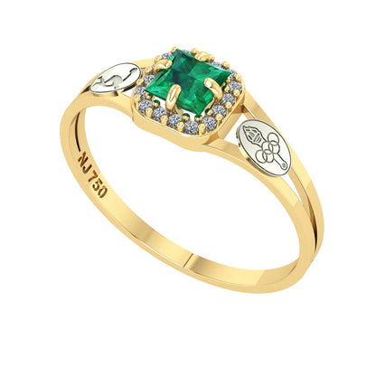 Anel de Formatura de Ed. Física Small Square Ouro 18k