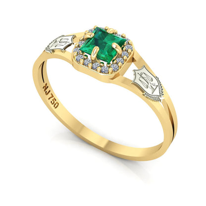 Anel de Formatura de Nutrição Small Square Ouro 18k