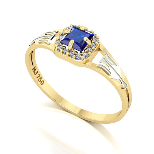Anel de Formatura de Recursos Humanos Small Square Ouro 18k