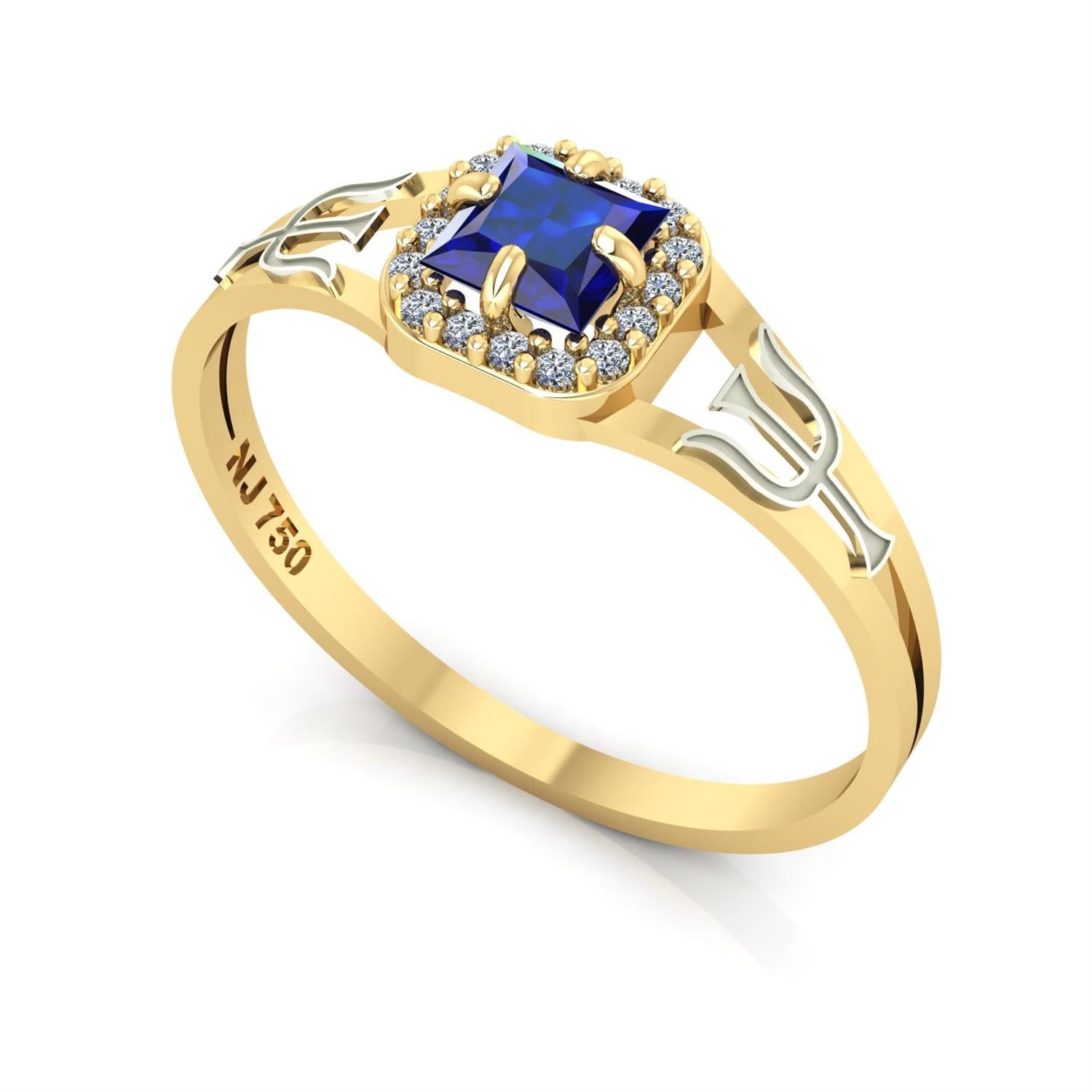 Anel de Formatura de Psicologia Small Square Ouro 18k