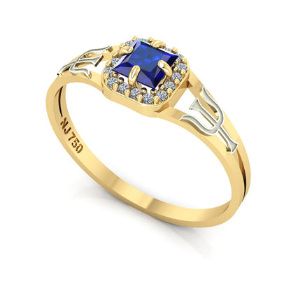 Anel de Formatura de Psicologia Small Square Ouro 18k