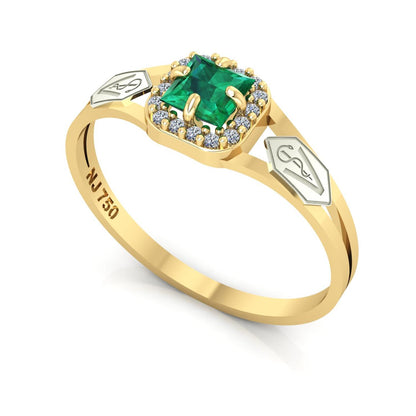 Anel de Formatura de Veterinária Small Square Ouro 18k