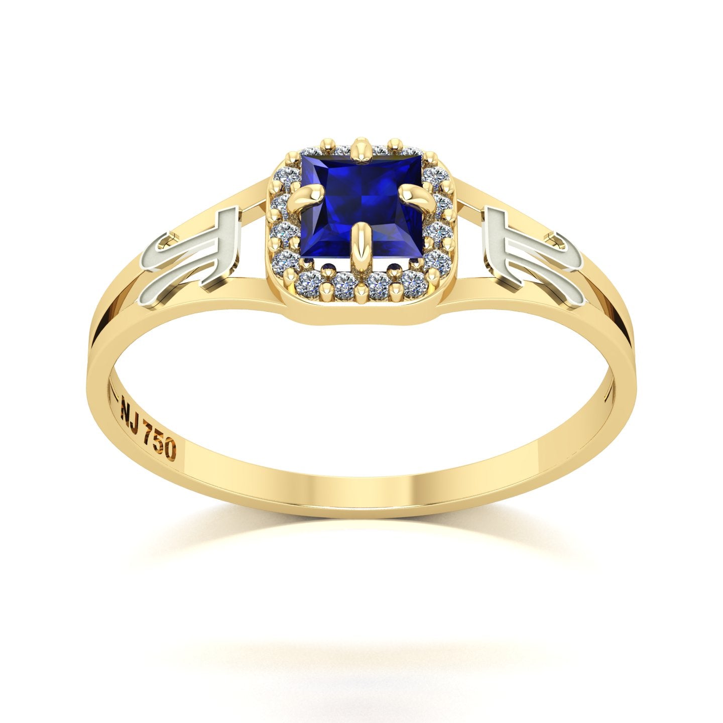 Anel de Formatura de Matemática Small Square Ouro 18k