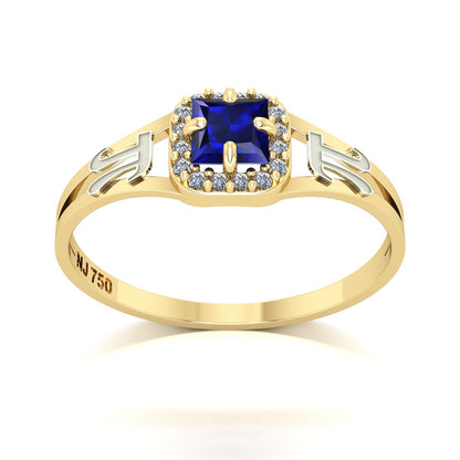 Anel de Formatura de Matemática Small Square Ouro 18k