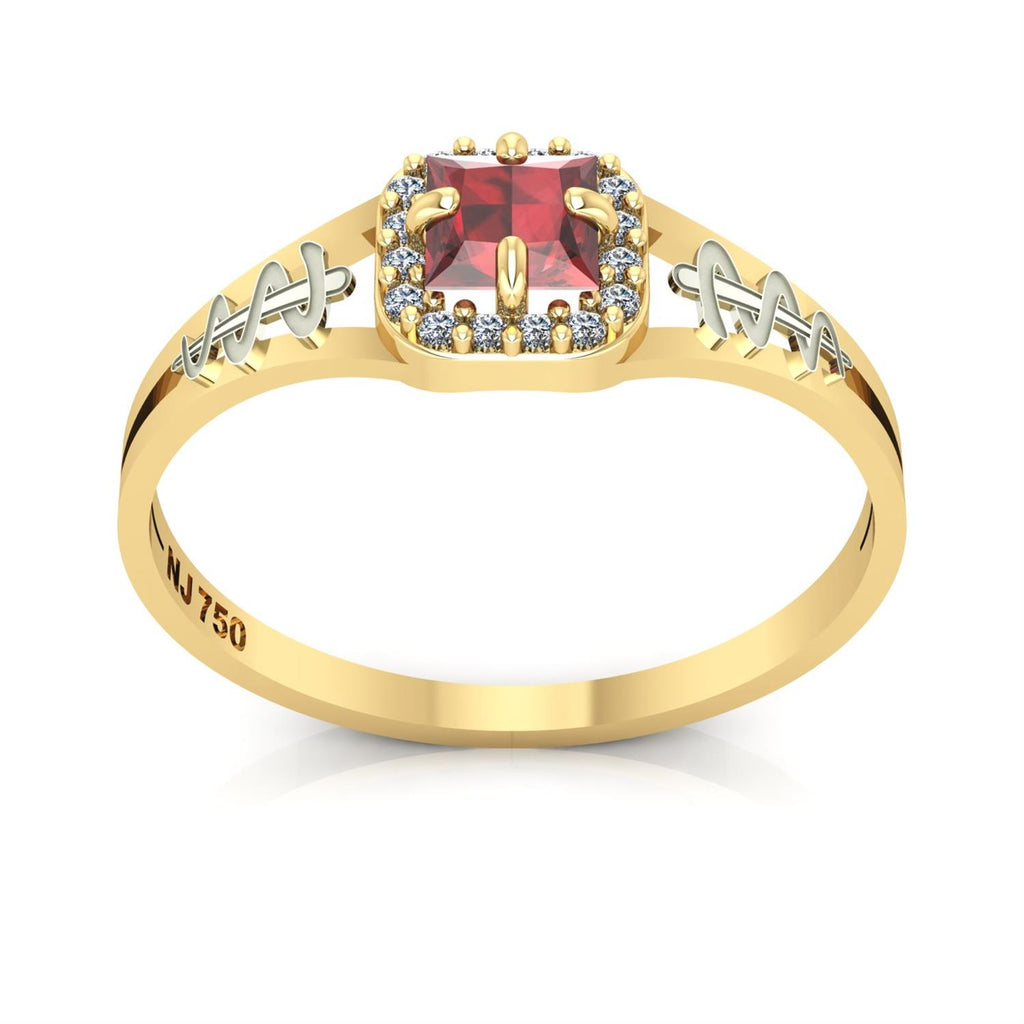 Anel de Formatura de Odontologia Small Square Ouro 18k