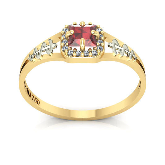 Anel de Formatura de Odontologia Small Square Ouro 18k