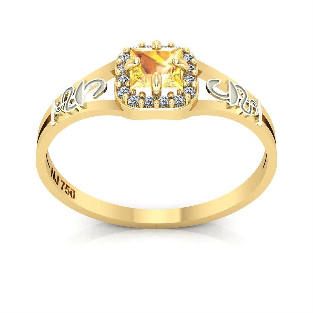 Anel de Formatura de Farmácia Small Square Ouro 18k