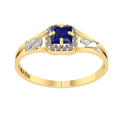 Anel de Formatura de Engenharia de Produção Small Square Ouro 18k