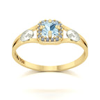 Anel de Formatura de Biologia Small Square Ouro 18k