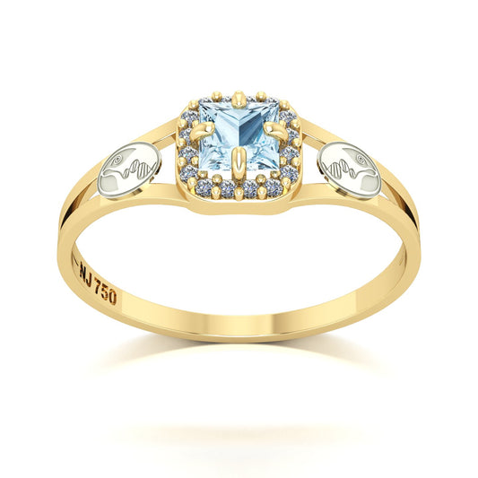 Anel de Formatura de Biologia Small Square Ouro 18k