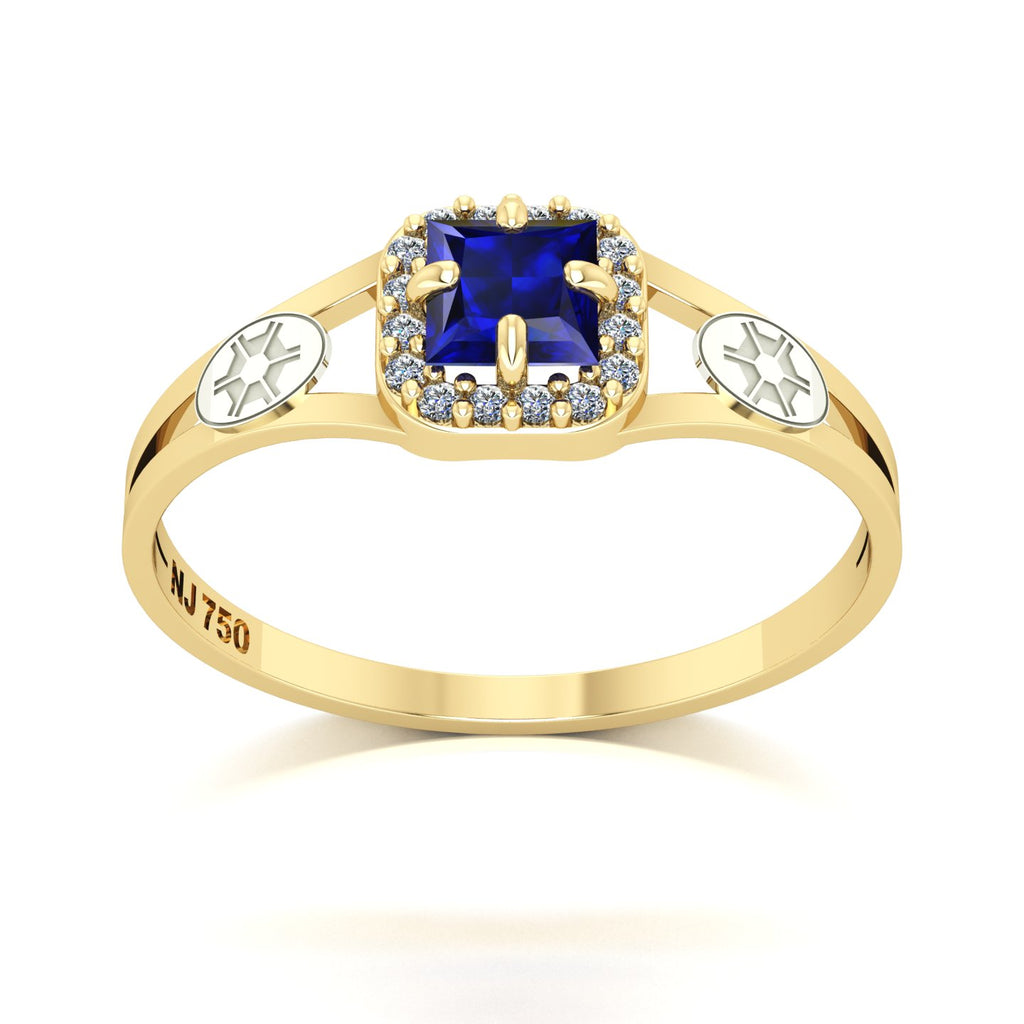 Anel de Formatura de Engenharia Agronômica Small Square Ouro 18k