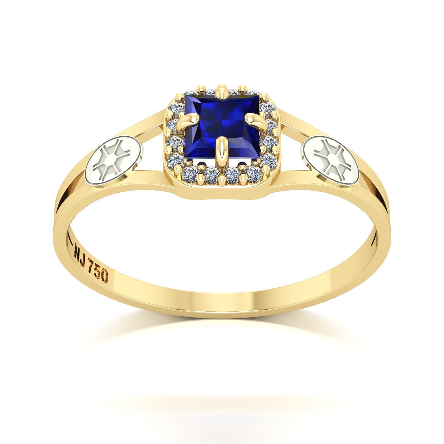 Anel de Formatura de Engenharia Agronômica Small Square Ouro 18k