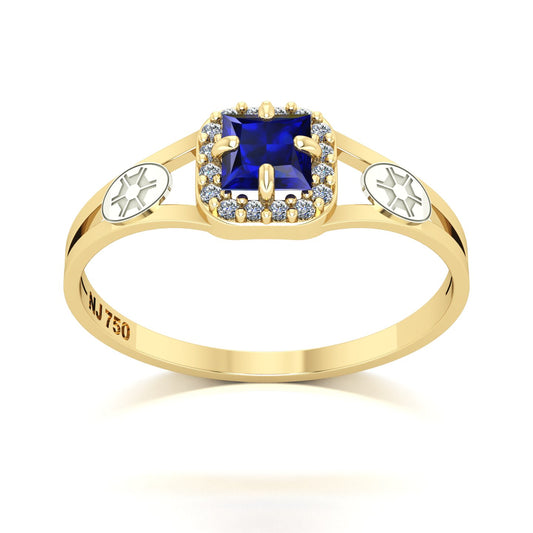 Anel de Formatura de Engenharia Agronômica Small Square Ouro 18k