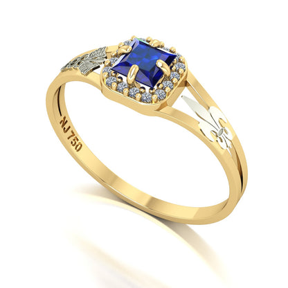 Anel de Formatura de Pedagogia Small Square Ouro 18k