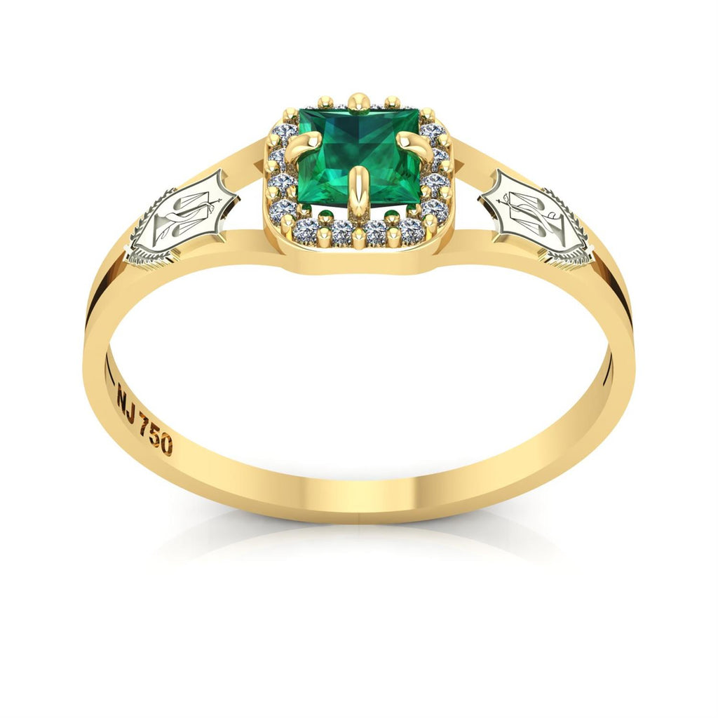Anel de Formatura de Nutrição Small Square Ouro 18k