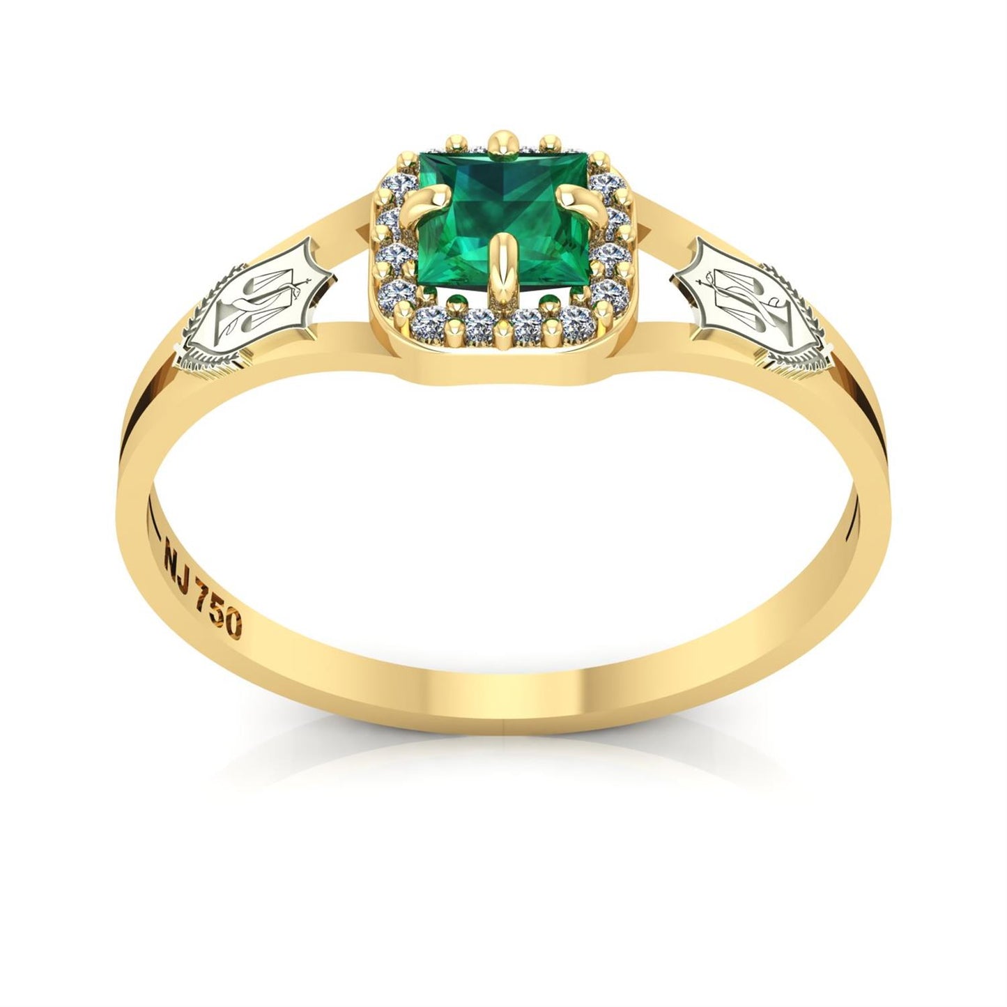Anel de Formatura de Nutrição Small Square Ouro 18k