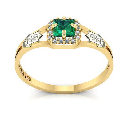 Anel de Formatura de Nutrição Small Square Ouro 18k