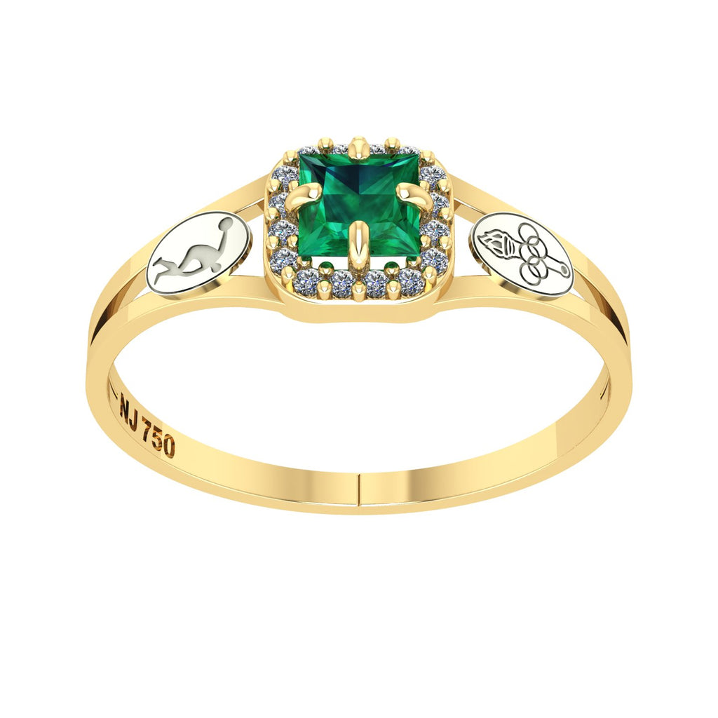 Anel de Formatura de Ed. Física Small Square Ouro 18k