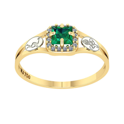 Anel de Formatura de Ed. Física Small Square Ouro 18k