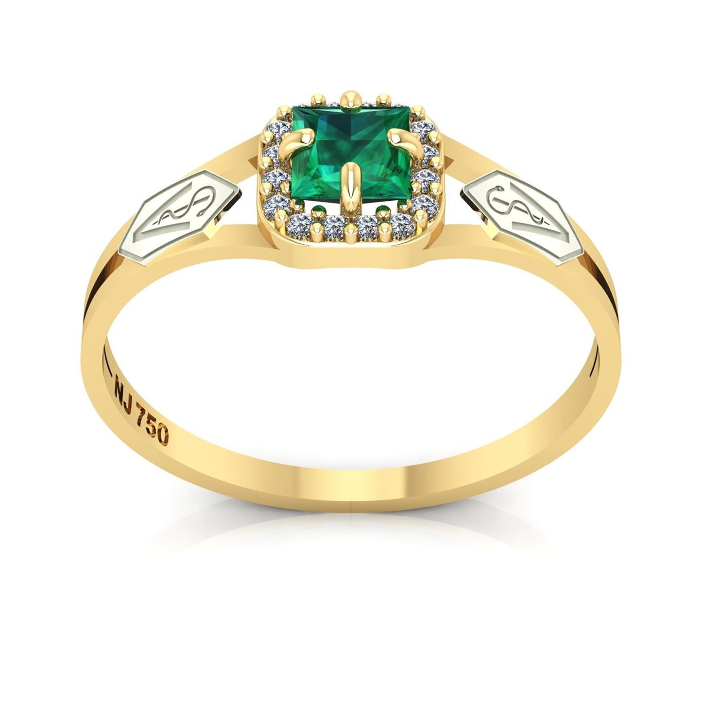 Anel de Formatura de Veterinária Small Square Ouro 18k