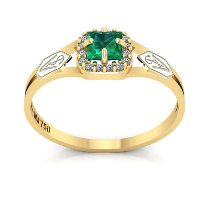 Anel de Formatura de Veterinária Small Square Ouro 18k