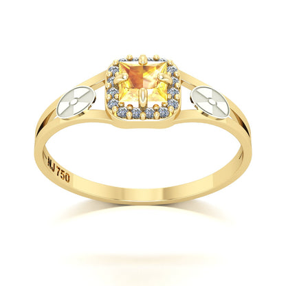 Anel de Formatura de Radiologia Small Square Ouro 18k