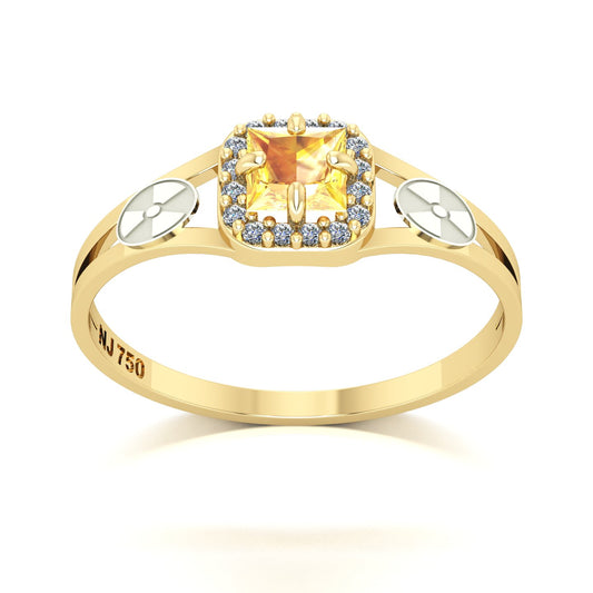 Anel de Formatura de Radiologia Small Square Ouro 18k