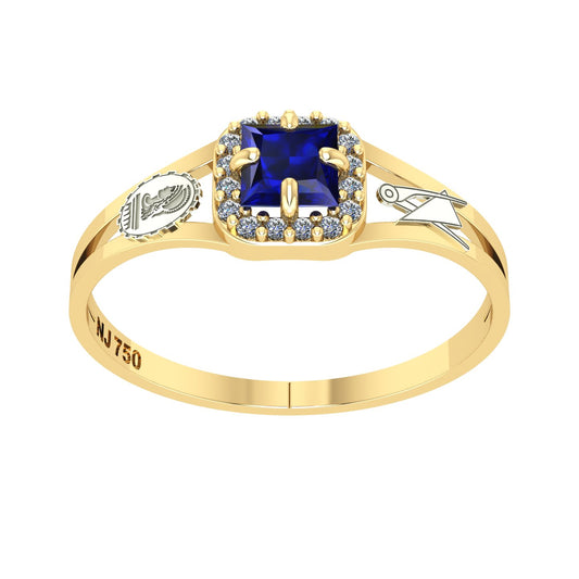 Anel de Formatura de Engenharia Civil Small Square Ouro 18k