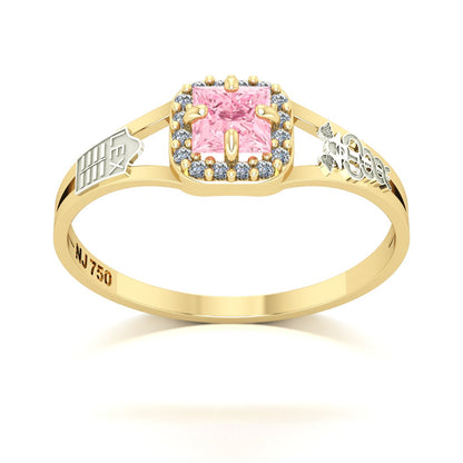 Anel de Formatura de Ciências Contábeis Small Square Ouro 18k