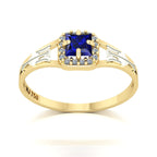 Anel de Formatura de Recursos Humanos Small Square Ouro 18k