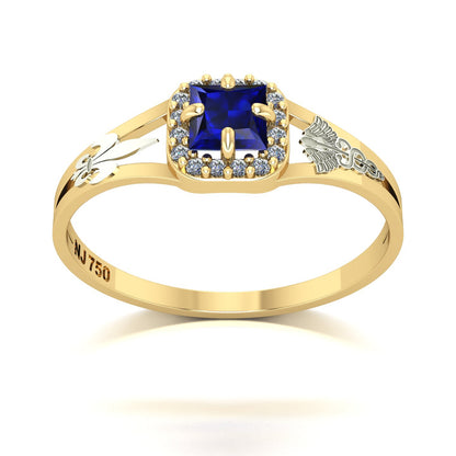 Anel de Formatura de Pedagogia Small Square Ouro 18k