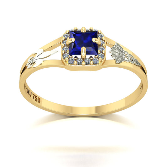 Anel de Formatura de Pedagogia Small Square Ouro 18k