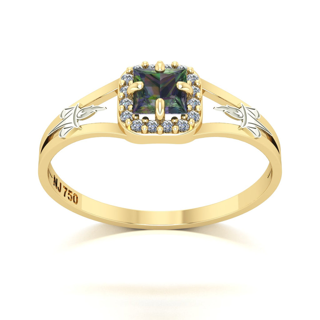 Anel de Formatura de Serviço Social Small Square Ouro 18k