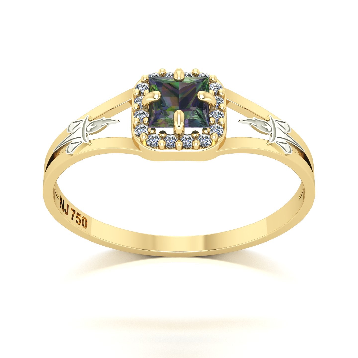 Anel de Formatura de Serviço Social Small Square Ouro 18k
